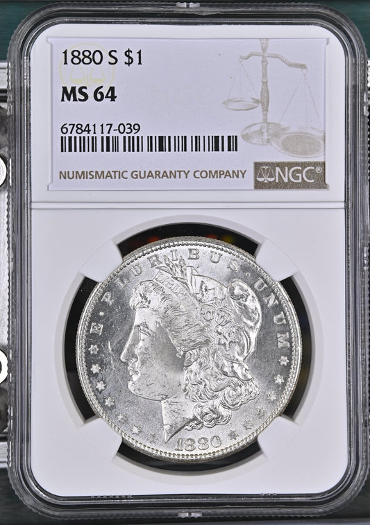 1880-S Morgan Silver Dollar NGC MS-64