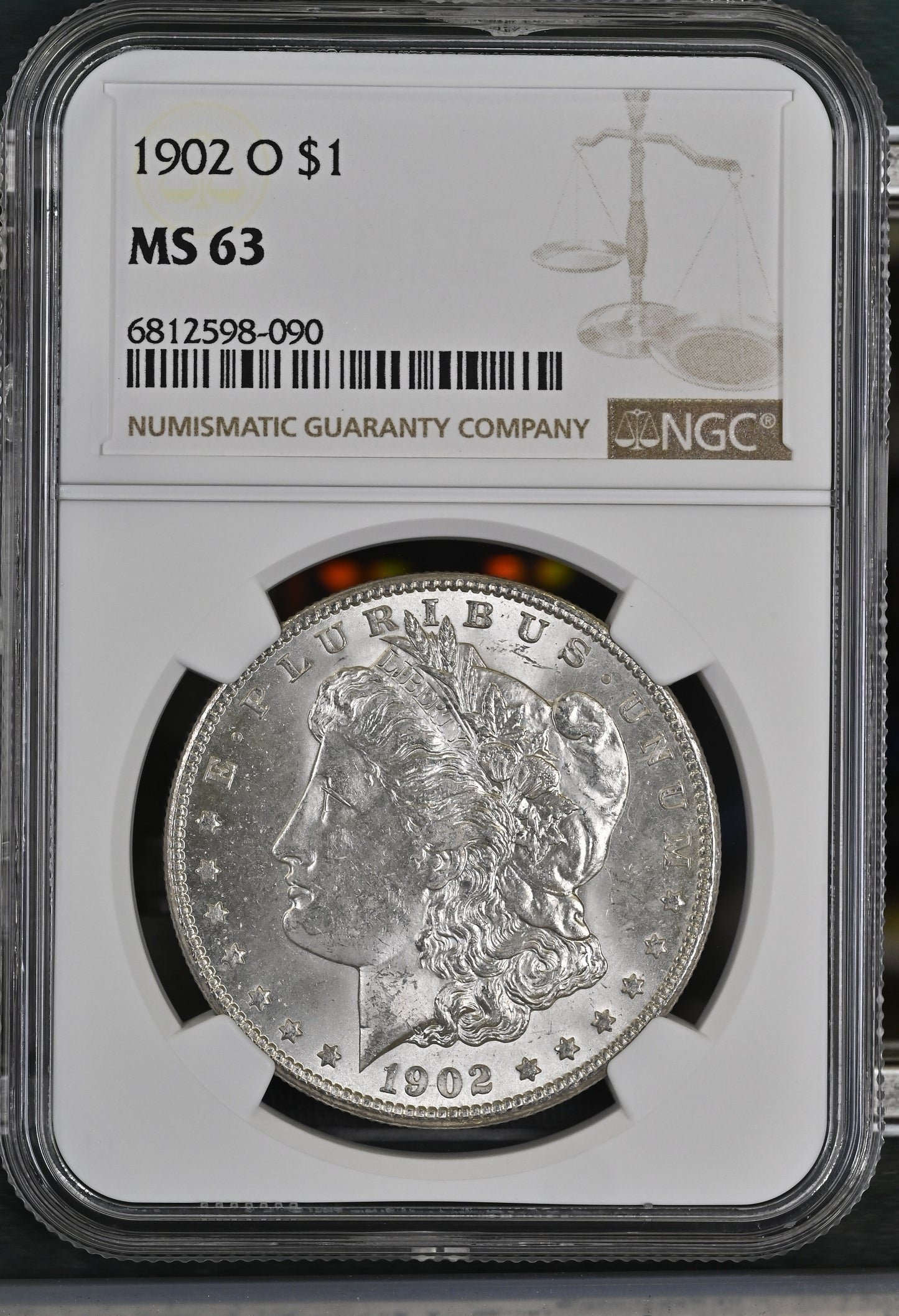 1902-O Morgan Silver Dollar NGC MS-63