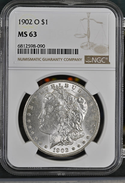 1902-O Morgan Silver Dollar NGC MS-63