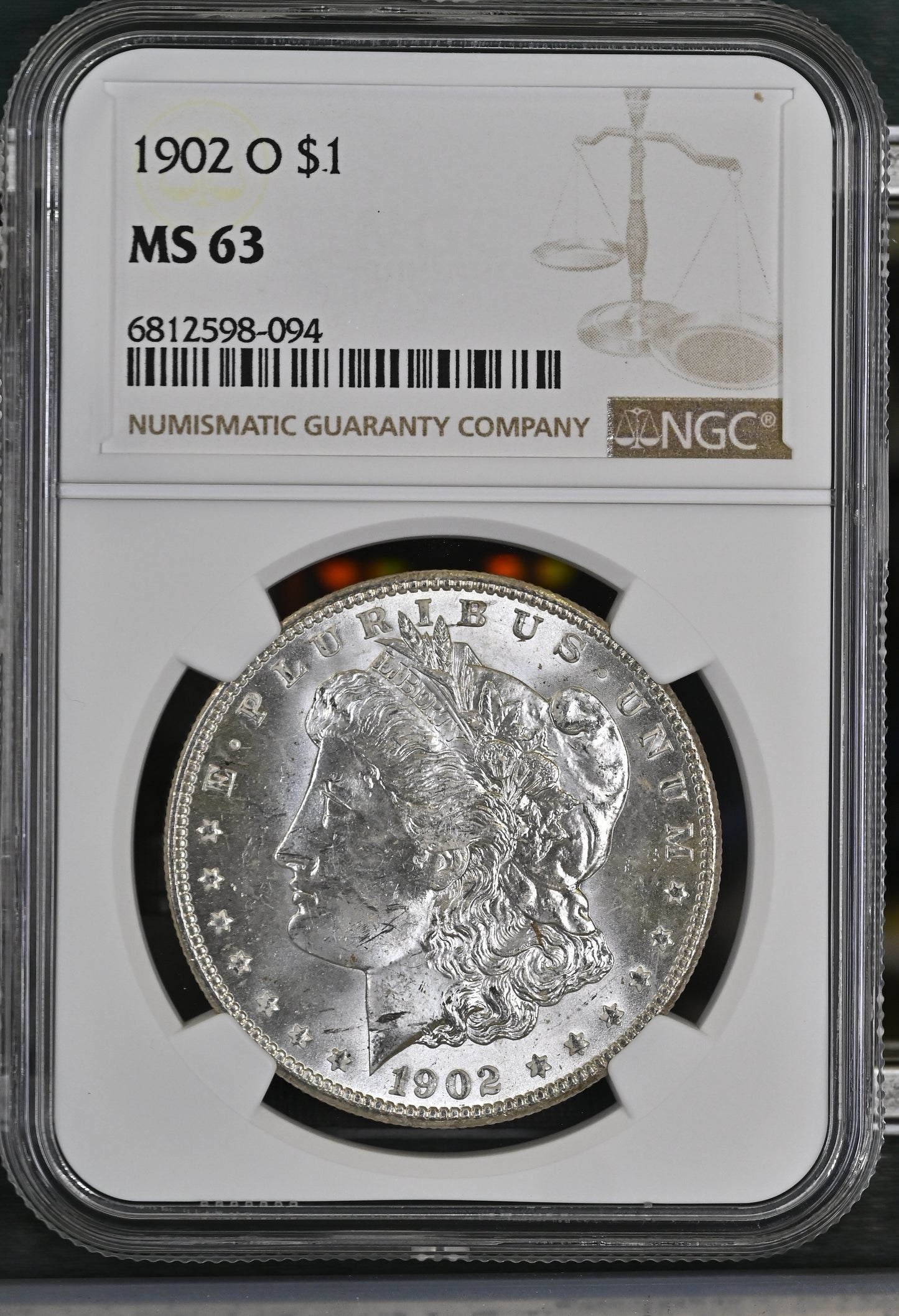 1902-O Morgan Silver Dollar NGC MS-63