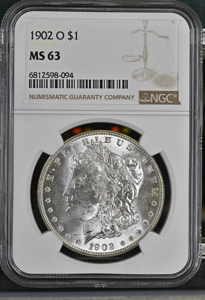1902-O Morgan Silver Dollar NGC MS-63