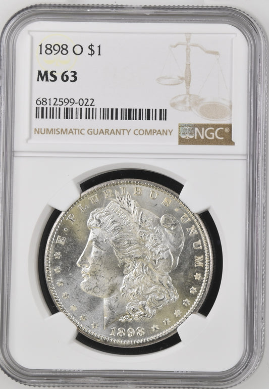 1898-O Morgan Silver Dollar NGC MS-63