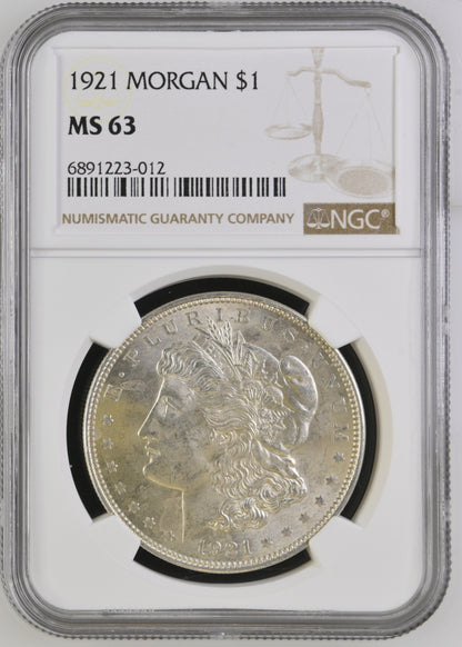 1921-P Morgan Silver Dollar NGC MS-63