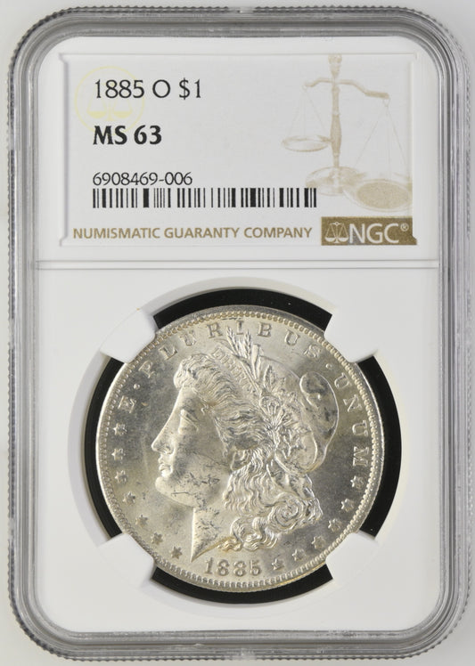 1885-O Morgan Silver Dollar NGC MS-63