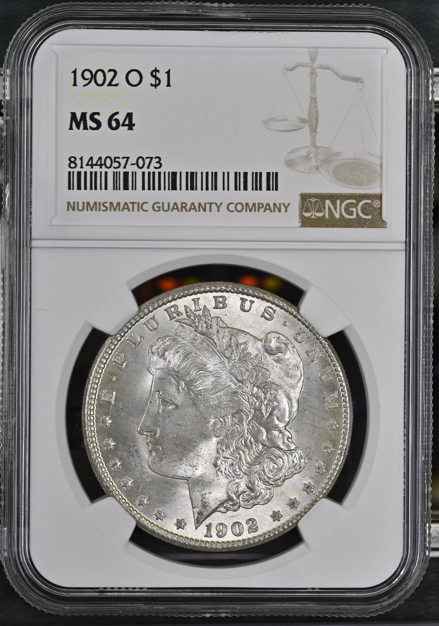 1902-O Morgan Silver Dollar NGC MS-64