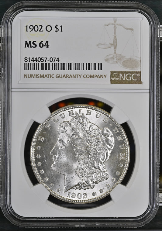1902-O Morgan Silver Dollar NGC MS-64