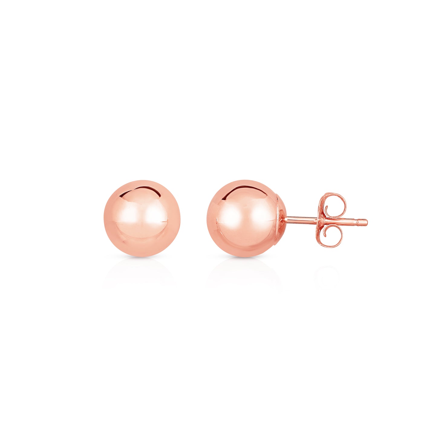 14K Gold Polished 8mm Post Earring
