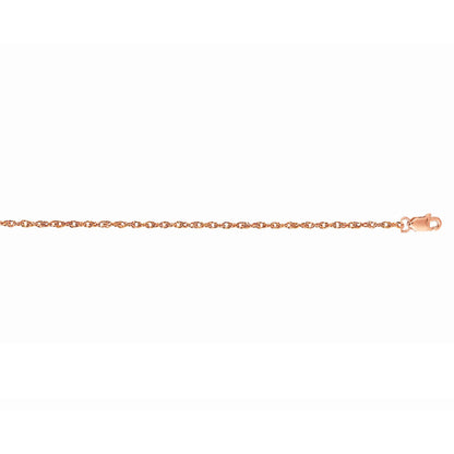 14K Gold 1.0mm Machine Rope Chain (Carded)