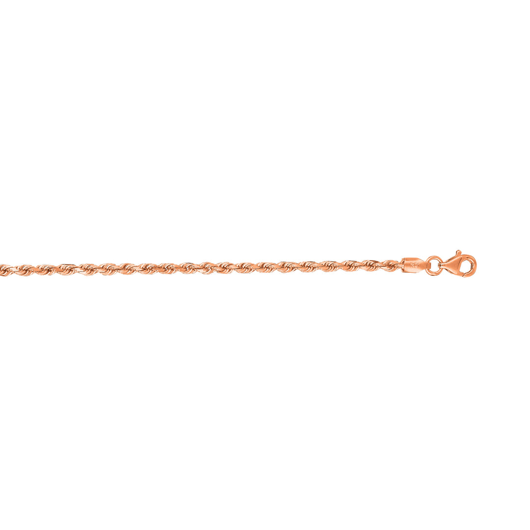 14K Gold 2.5mm Solid Royal Rope Chain