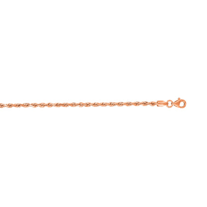 14K Gold 2.5mm Solid Royal Rope Chain