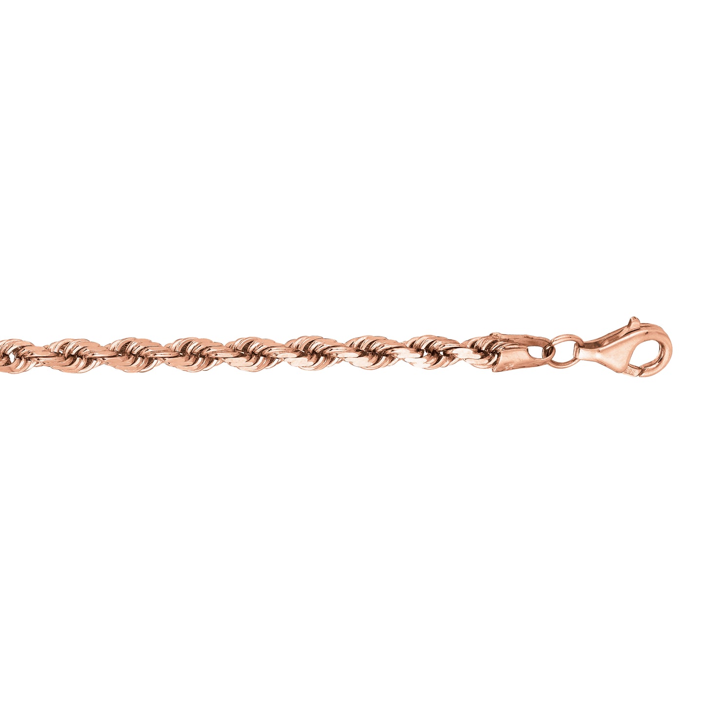 14K Gold 3.8mm Diamond Cut Royal Rope Chain
