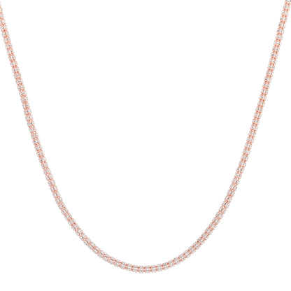 14K Rose 3.14mm TwoTone Fancy Ice Chain
