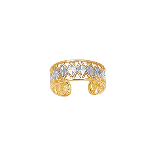 14K Twotone Gold Toe Ring
