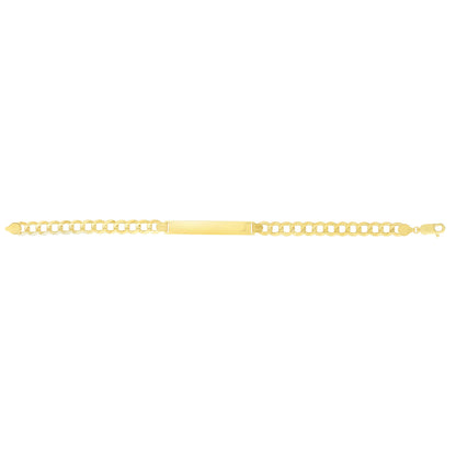 14K Gold 6.7mm Polished Curb ID Bracelet