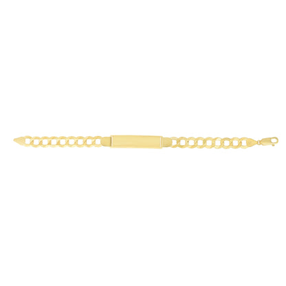 14K Gold 10mm Polished Curb ID Bracelet