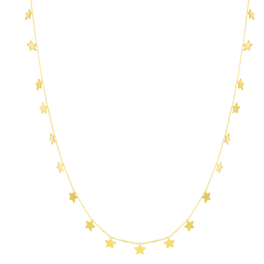 14K Gold Dangling Stars Necklace