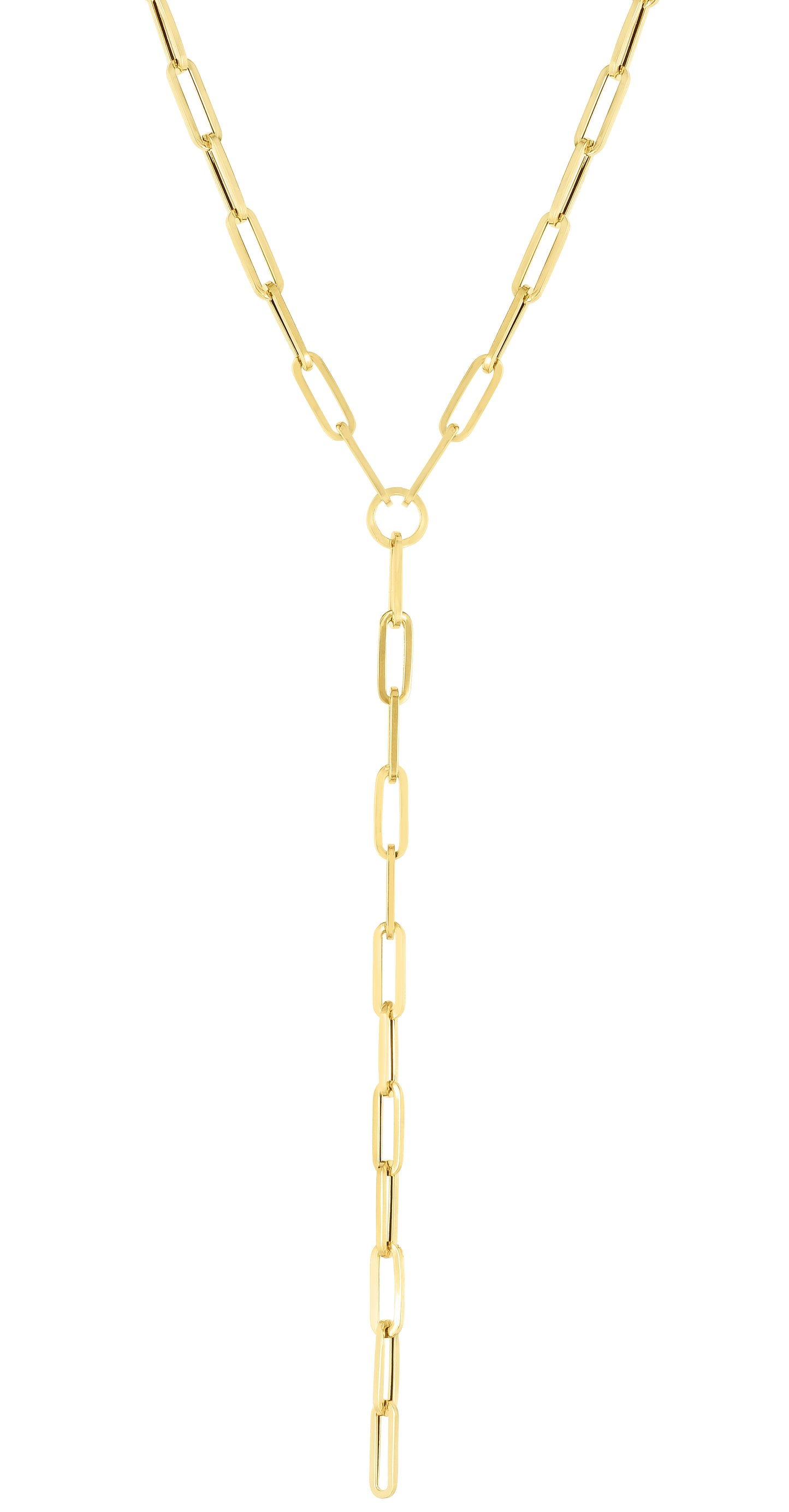 14K Lariat Paperclip YNecklace