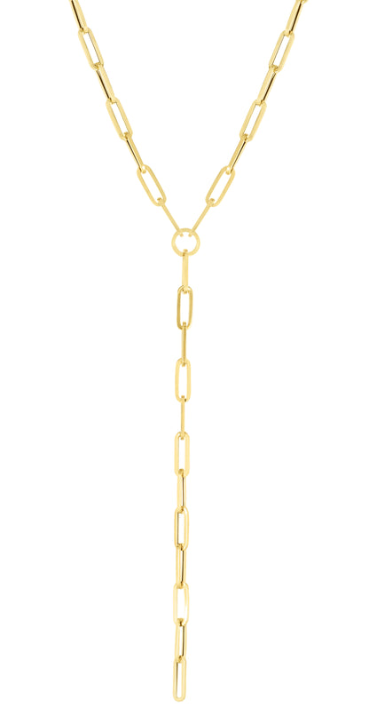14K Lariat Paperclip YNecklace
