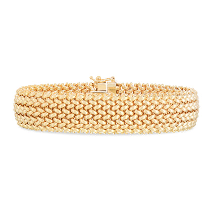 14K Large Mesh Rice Bracelet