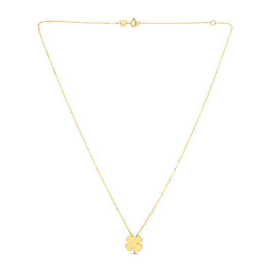 14K Gold Clover Necklace