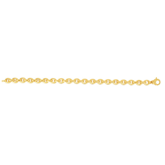 14K Gold Polished Oval Rolo Inspired Link Chain