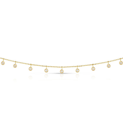 14K Gold .25ct Dangling Diamonds Necklace