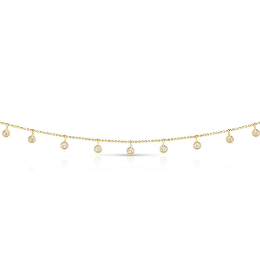 14K Gold .25ct Dangling Diamonds Necklace
