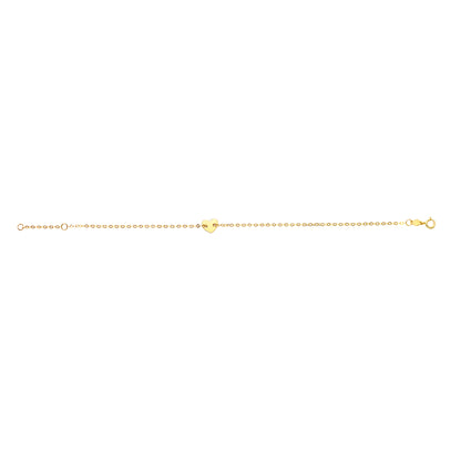 14K Gold Heart Bracelet