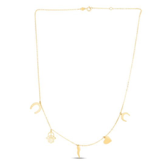 14K Gold Trend Charm Dangle Bracelet