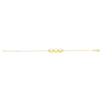 14K Gold Triple Circle Bracelet