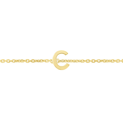14K Mini Initial C Necklace