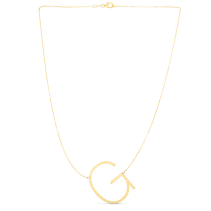 14K Gold Large Initial G Necklace