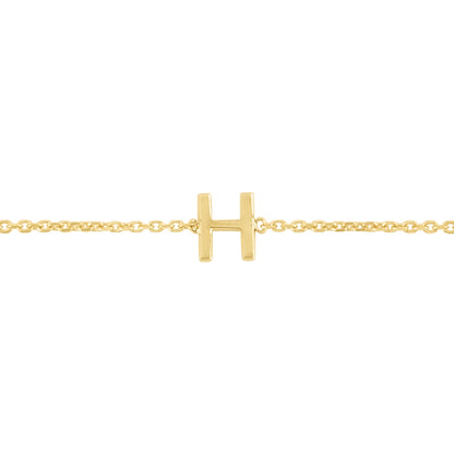 14K Mini Initial H Necklace