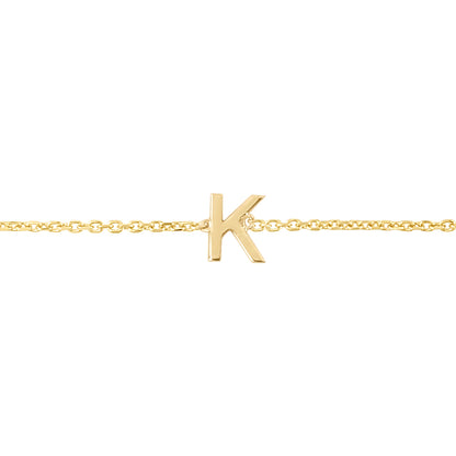 14K Mini Initial K Necklace