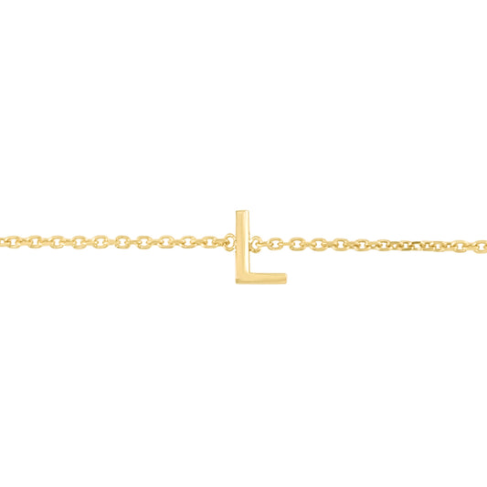 14K Mini Initial L Necklace