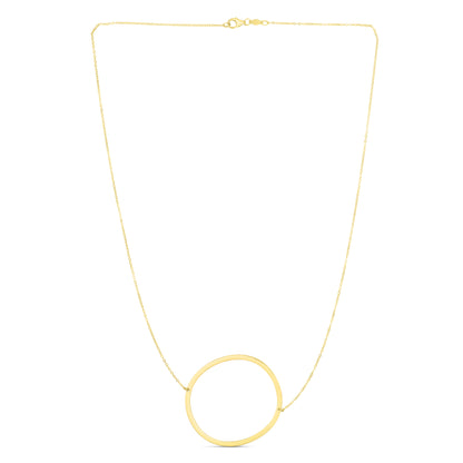 14K Gold Large Initial O Necklace