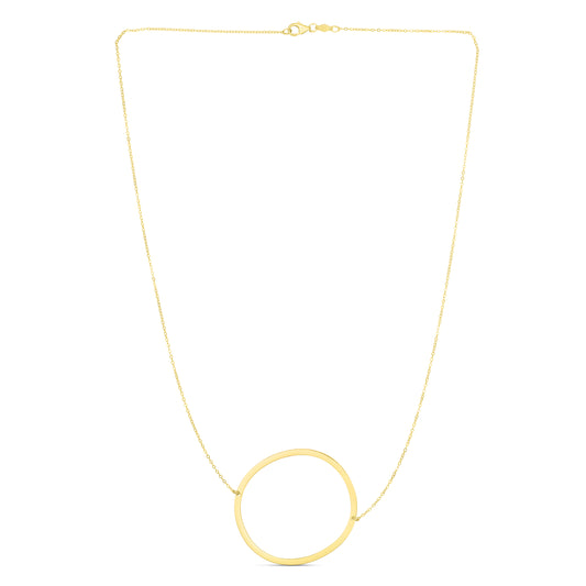 14K Gold Large Initial O Necklace