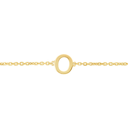 14K Mini Initial O Necklace