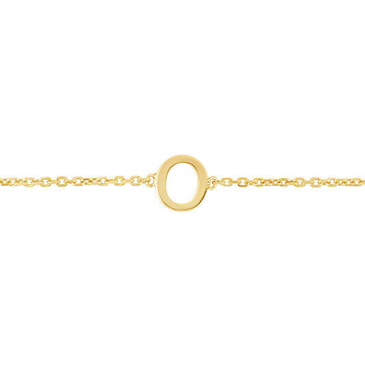 14K Mini Initial O Necklace