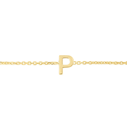 14K Mini Initial P Necklace