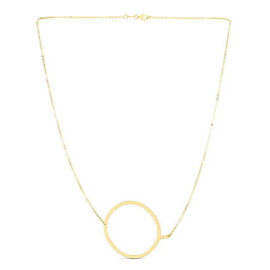 14K Gold Large Initial Q Necklace