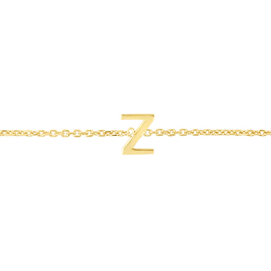 14K Mini Initial Z Necklace