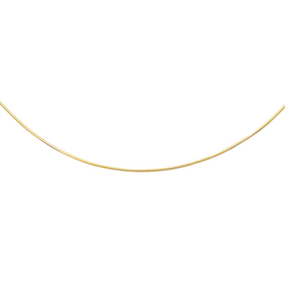 14K Gold 1.5mm Round Omega with Screw Back Lock