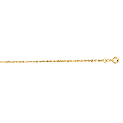 14K Gold 1.4mm Diamond Cut Royal Rope Chain