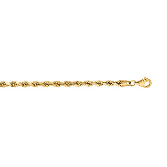 14K Gold 3.8mm Diamond Cut Royal Rope Chain