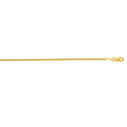 14K Gold 1.5mm Round Wheat Chain