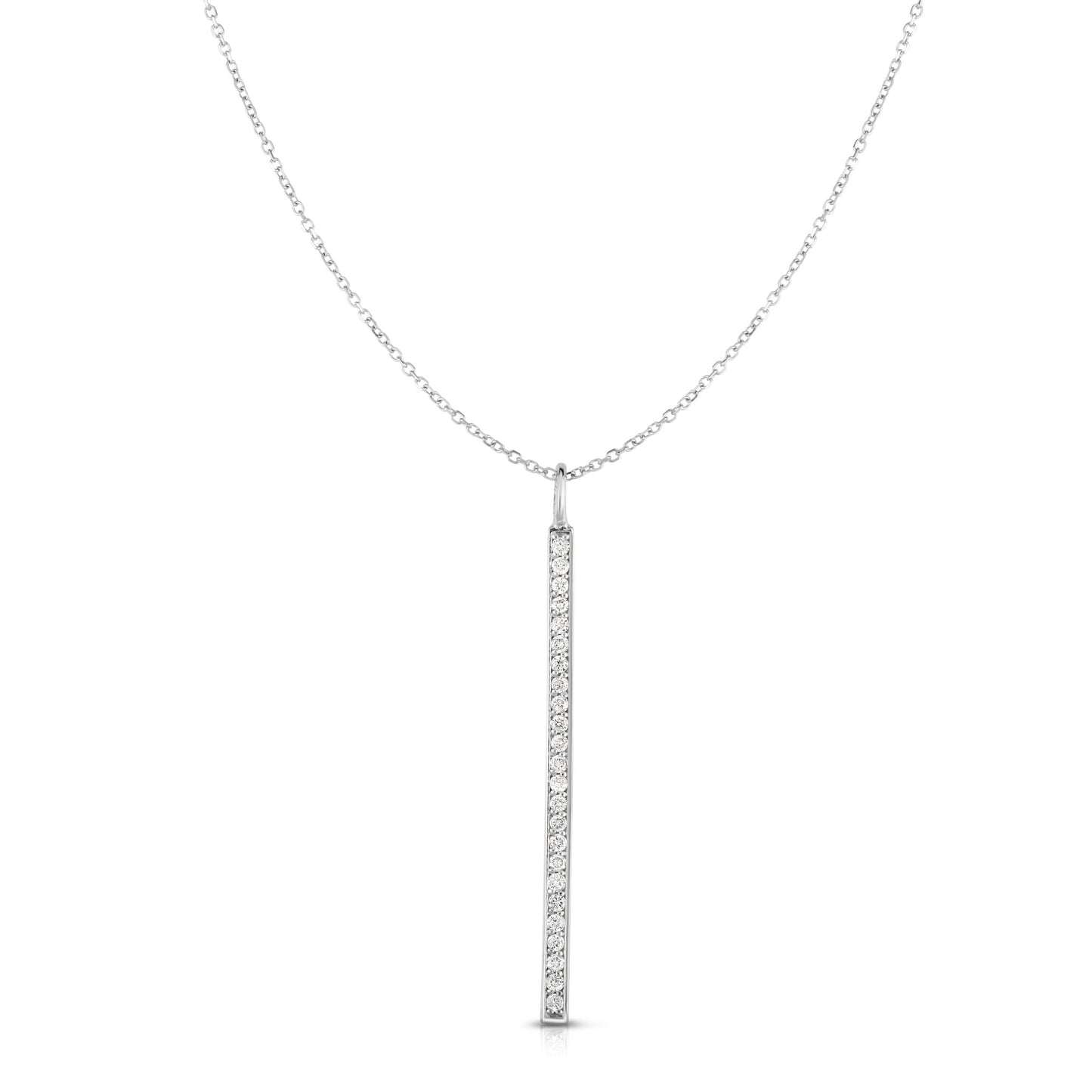 14K Gold .25ct Diamond Bar Necklace
