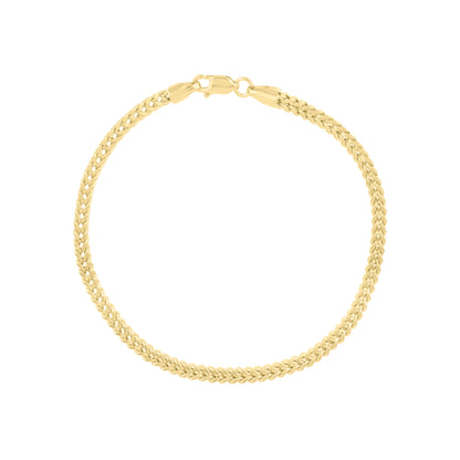14K Gold 3mm SemiSolid Square Franco Chain