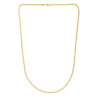 14K Gold 2.5mm Solid Round Box Chain