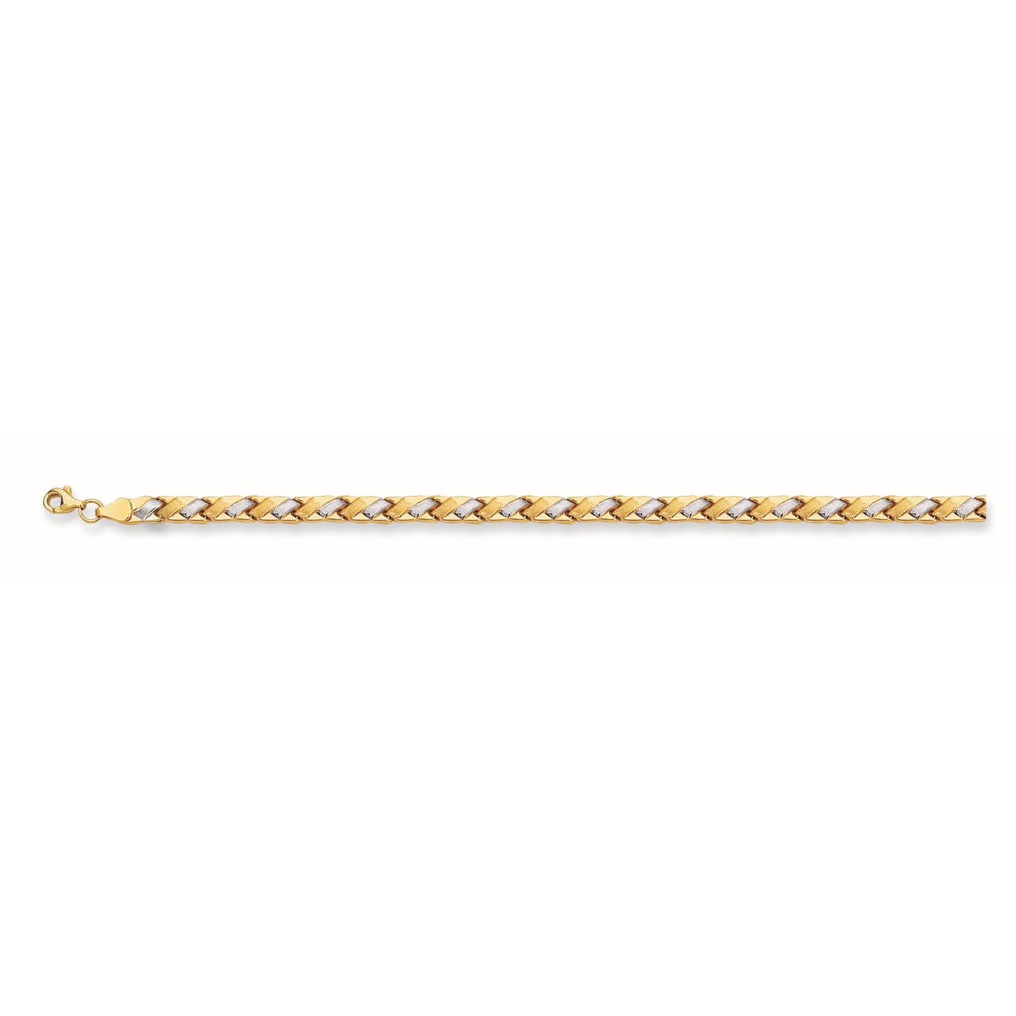 14K Twotone Gold Satin X Stampato Bracelet